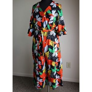 Colorful Floral Print Jumpsuit